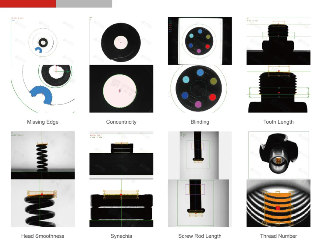 Optical Inspection System for Machinery Parts Sorting Good Ng Products Quality Control